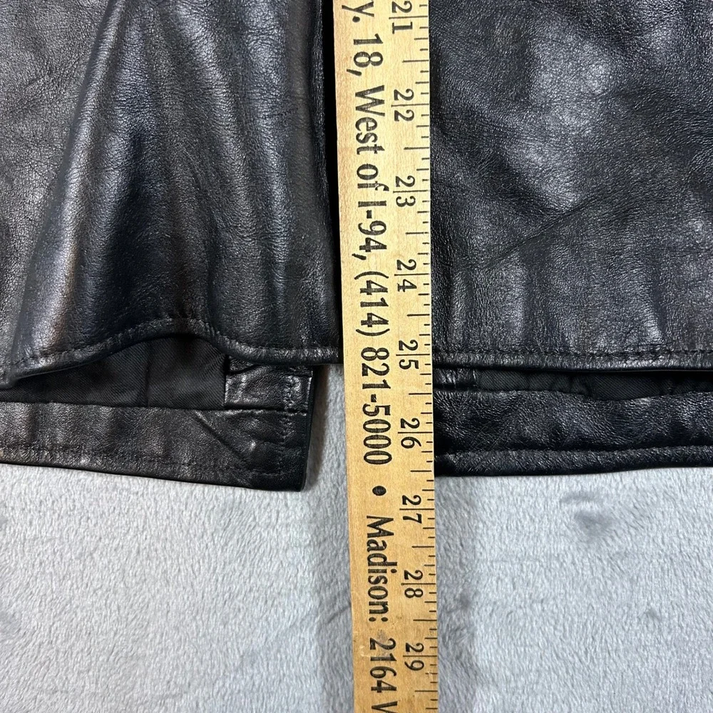 Vintage AMF Harley Davidson Cafe Racer Leather Motorcycle Jacket Black Mens L/XL